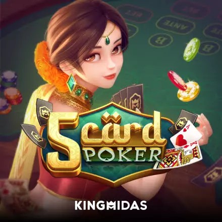 5 Card Poker by King Midas, showcased at getyourmug.coffee – game logo